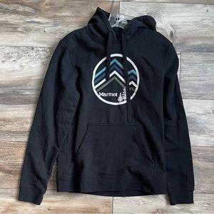 NWOT Marmot Hoodie Mens Sweatshirt Hiking Outdoor Long Sleeve Black Size Small